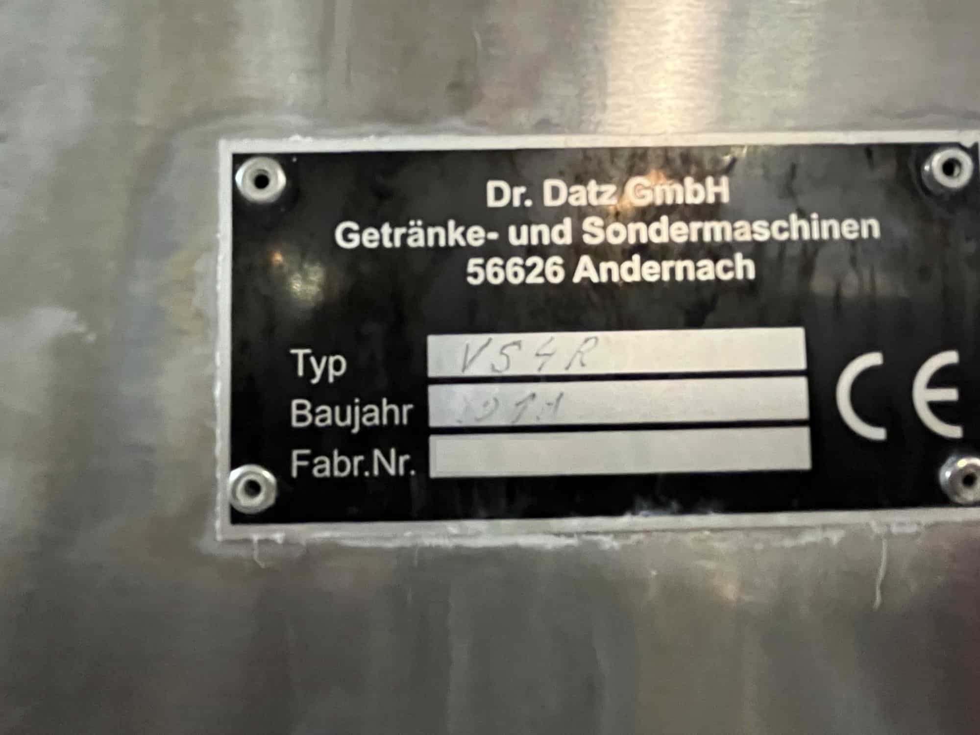 Nameplate of Dr. Datz GmbH Getränke- und Sondermaschinenbau VS4R 